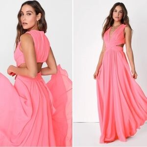 LULU's Prom Wedding Bridesmaid Vivid Imagination Cutout Maxi Dress • Small NWOT
